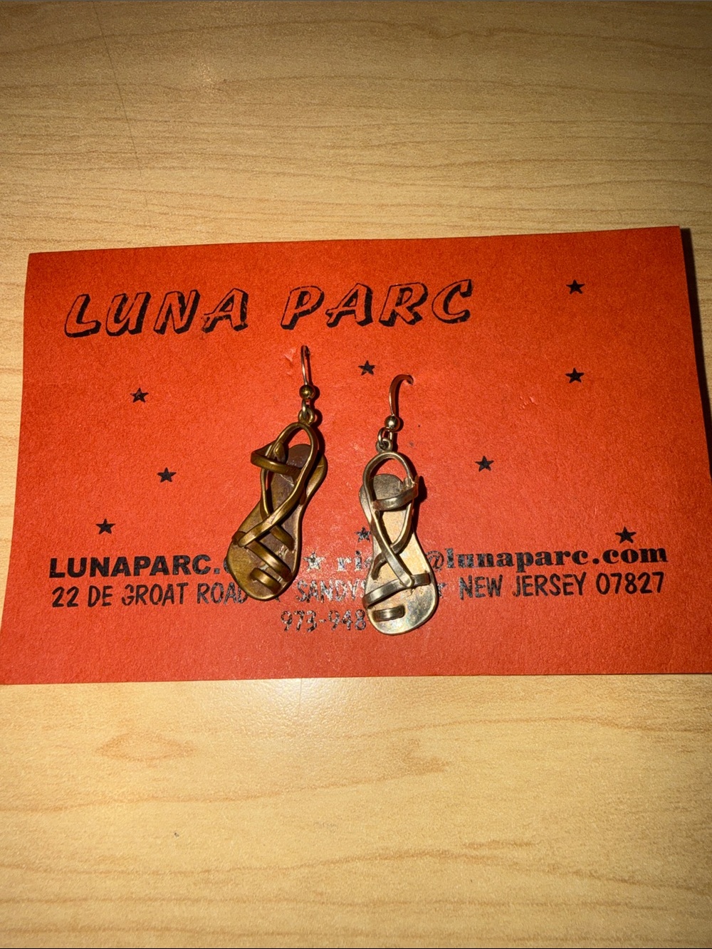 Luna Park Sandal Dangle Earrings - one Gold Tone & one Silver tone